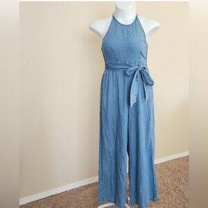 🔴SOLD 🔴 American Eagle Denim Halter Jumpsuit